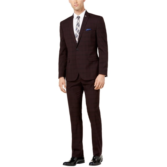 Nick Graham Mens Slim-Fit Stretch Two Button Formal Suit, Red, 46 Long / 39W x 32L