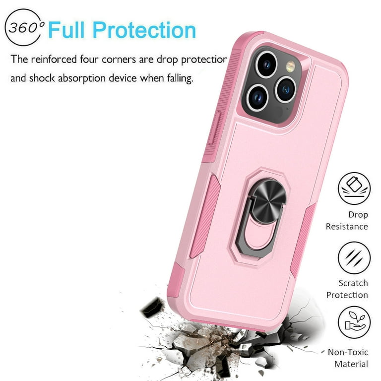  Wollony Compatible with iPhone 15 Pro Square Case, Luxury  Elegant Phone Case with Kickstand Ring Stand for Women Girls Soft TPU Metal  Shockproof Protective Phone Cover for iPhone 15 Pro 6.1