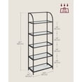 thumbnail image 5 of 5-Tier Curved Design Bookshelf with Tempered Glass, Stylish Storage Solution for Home and Office, Ink Black and Transparent, 5 of 5