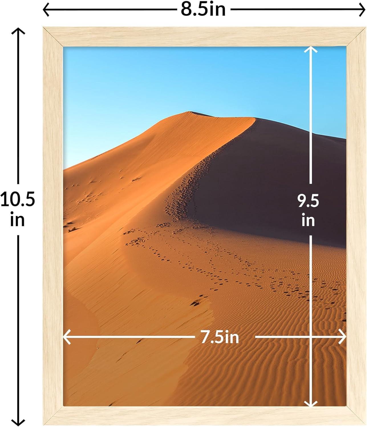 8x10 Picture Frame for Wall Display, 8x10 Oak Picture Frame with HD Plexiglas, 8 x 10 Poster Frame 1 Pack, Display Frame for Vertical or Horizontal, Classic Collection