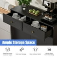 thumbnail image 3 of Trash Storage Cabinet with 2 Drawers, Double Tilt Out Trash Can Cabinet, Hidden Garbage Bin, Free Standing Laundry Sorter Organizer for Kitchen Dining Living Room, Bathroom, Black, 3 of 8