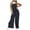 Navy, variant on Diufon Women's Rompers Sleeveless Strap Button Down Playsuits Solid Color Pleated Bodysuits with Pockets
