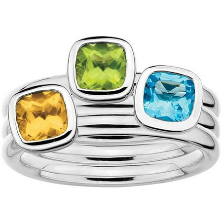 Sterling Silver Stackable Expressions Triple Threat Ring Set, available in multiple sizes
