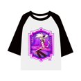 thumbnail image 4 of Hazbin Hotel Moda Casual Mujer Cuello Redondo Impreso Raglan Manga Corta Camiseta Top Morado/3XL, 4 of 6