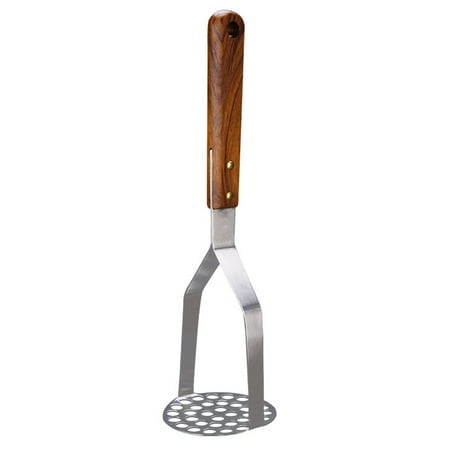 

CHAOMA Stainless Steel Potato Masher with Wooden Handle Multifunction Pumpkin Banana Puree Mud Press Food Crusher Cooking Tools