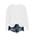 Aobny Fancy Tops for Women White Sweatshirt Football Plus Size Crew