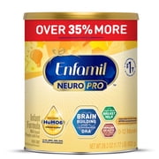 (4 pack) Enfamil NeuroPro Baby Formula, Brain Building Duo DHA & MFGM, Infant Formula Powder, 28.3 oz Can