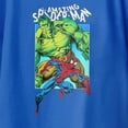 thumbnail image 3 of Marvel Youth Spider-Man And Incredible Hulk Art T-Shirt (Royal, XS-XL), 3 of 4