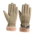 thumbnail image 3 of Guantes de invierno para mujer, guantes térmicos, guantes resistentes al agua con forro de felpa para clima frío, guantes cálidos para deportes al , Color arena Yinane Guantes de invierno para mujer, 3 of 8