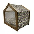 thumbnail image 2 of Flower Pet House, Grunge and Daisy Blossoms Garden Pattern Graffiti Style Vibrant Colored, Outdoor & Indoor Portable Dog Kennel with Pillow and Cover, 5 Sizes, Multicolor, by Ambesonne, 2 of 5