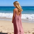 thumbnail image 2 of Niñas Vestido Formal Niños Lindo Color Sólido Atrás Cordón Suelto Colgante Vestido Largo, Vestido de Fiesta Casual, 2 of 9