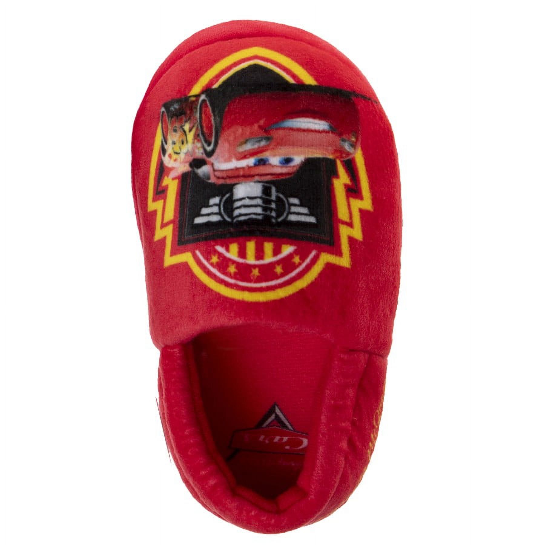 Disney Pixar Lightning McQueen Cars Dual Sizes Boys Slip-on Casual Slippers. (Toddler/Little Kids)