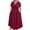 Red, variant on Women's V Neck Short Sleeve Midi Dress with Crisscross Stretch Silhouette 95% polyester 5% spandex versatile style