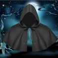 thumbnail image 2 of Capa de Halloween, disfraz de cosplay, traje de diablo, gótico, para adultos, capa de mago medieval Negro, 2 of 9