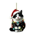 thumbnail image 2 of Beautynvta Christmas Ornaments, Animal Hanging Decor, Cute Acrylic Cartoon Christmas Cat Pendant Christmas Tree Hanging Ornaments for Home Decor Car Backpack, 2 of 4