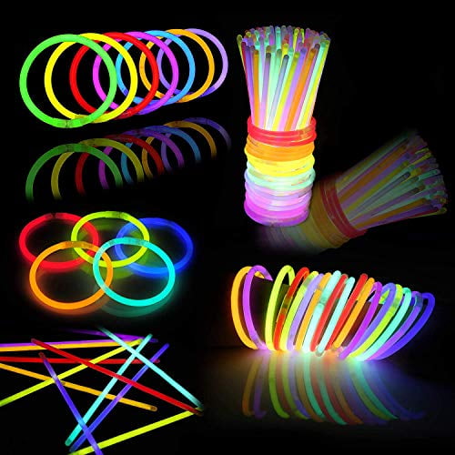 600 8"Glow Sticks Bracelets Necklaces Neon Colors & 600 Bracelets Connectors USA 