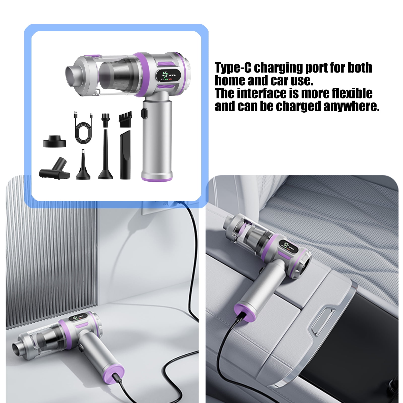 Car Interior Air Blower Compressed Air Duster Keyboard Cleaner for Car Interior Handheld Cordless Cleaner