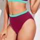 thumbnail image 3 of Gibobby Bikini para mujer Bikini Vintage de cintura alta para mujer, traje de baño con parte inferior, ropa de playa, parte inferior de Bikini con latera(Rosa caliente,G), 3 of 5