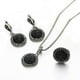 thumbnail image 1 of Black Resin Jewelry Set for Women Includes Necklace Ring and Earrings 4 Pieces, 1 of 4