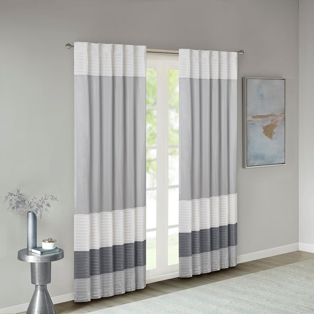 MAYEERTY 1 Pc Polyoni Pintuck Curtain Panel
