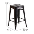thumbnail image 6 of Home Square 24" Counter Stool in Black and Antique Gold - Set of 2, 6 of 10