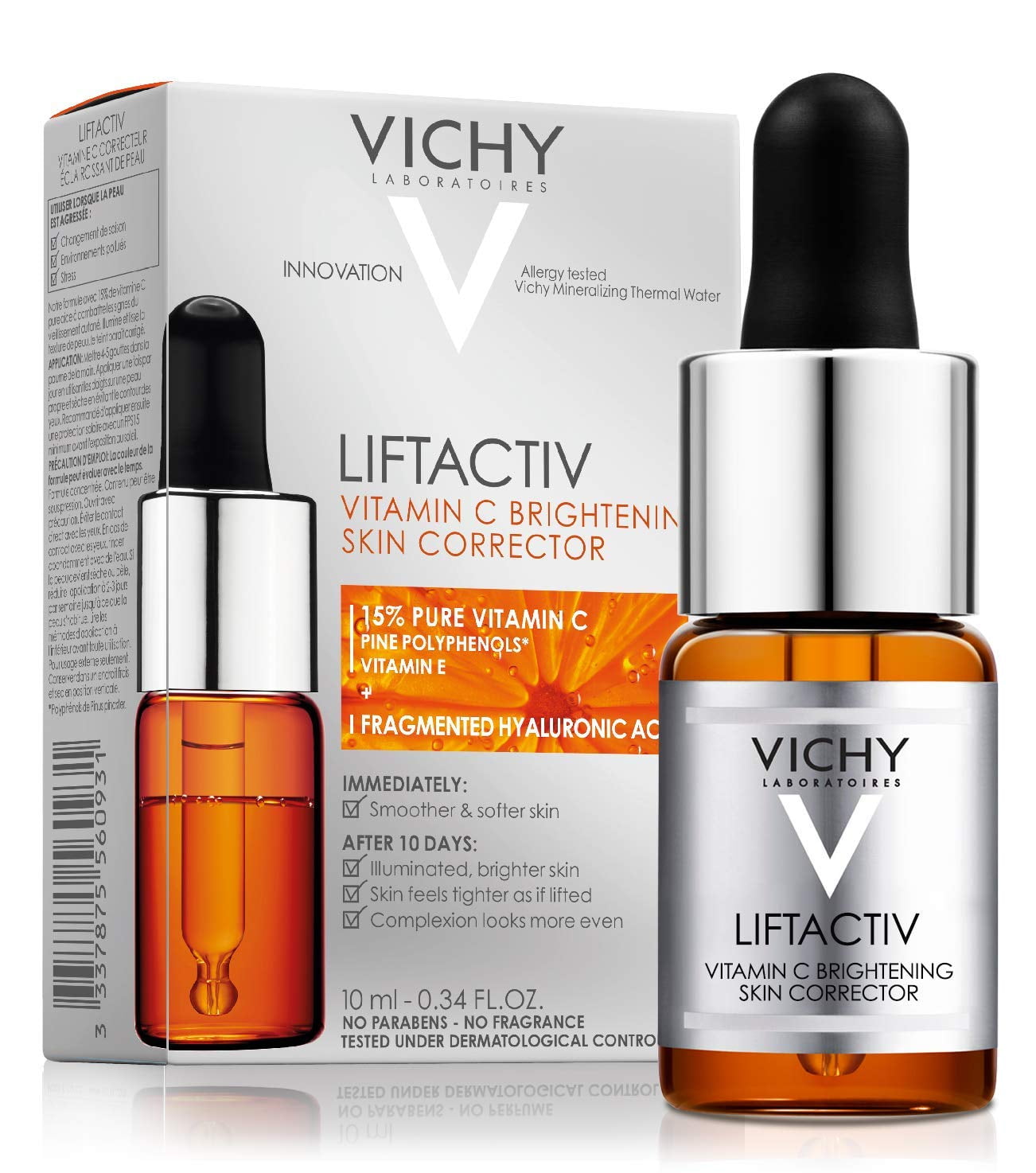 Vichy LiftActiv Vitamin C Serum and Brightening Skin Corrector, Anti Aging Serum for Face with 15% Pure Vitamin C, Hyaluronic and Vitamin E, for Brighter, Firmer Skin - Walmart.com