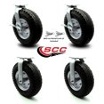 thumbnail image 2 of 12 Inch Black Pneumatic Wheel Caster Set 2 Swivel with Brake Swivel Lock 2 Rigid, 2 of 2