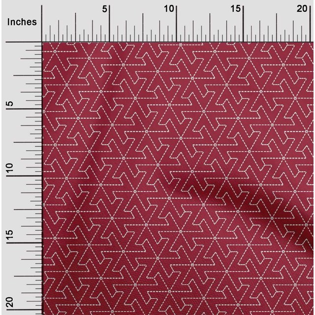 oneOone Polyester Lycra Fabric Artistic Floral Sashiko Print Fabric Prints by Yard 56 Inch Wide