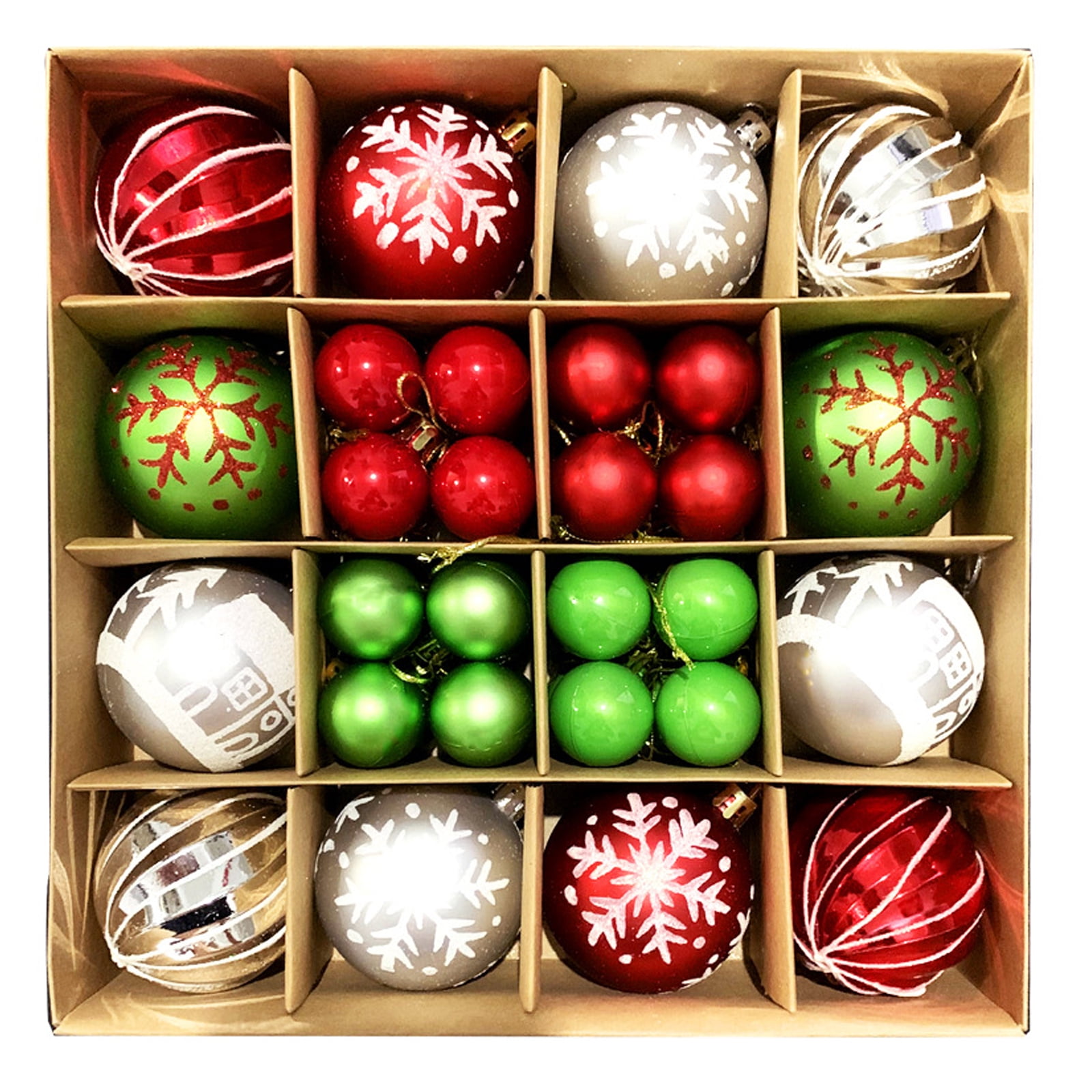44ct Mini Christmas Balls Ornaments, Small Shatterproof Christmas