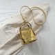 thumbnail image 4 of Bolsos de cubo Mujer Temperamento Bolsos sólidos Patrón de cocodrilo Mujer (Oro), 4 of 8