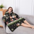 thumbnail image 5 of Oversized Wearable Blanket Hoodie,Black Christmas Santa Pattern Sherpa Blanket Hoodie with Super Pockets,Super Warm Fuzzy Pullover for Women & Men, 5 of 6