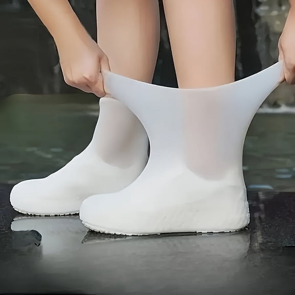 1 pairs Flexible Waterproof Rain Shoe Covers,Reusable Non-Disposable Shoe Covers,Anti-Slip Sturdy Waterproof Shoe Covers