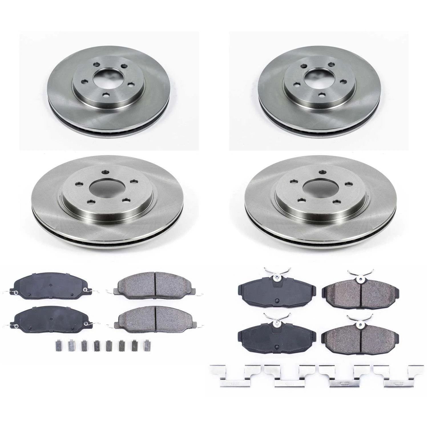 Power Stop Front and Rear Stock Replacement Brake Pad and Rotor Kit KOE1383