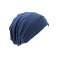thumbnail image 4 of 1pc Gorro de noche suave para mujer Sombrero de noche de doble capa Gorro de noche multifunción Cubierta para la cabeza para dormir Azul oscuro, 4 of 4