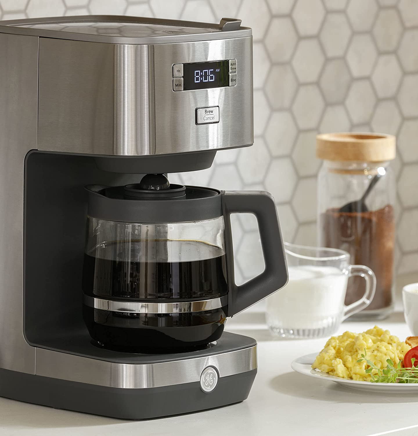 GE 12-Cup Stainless Steel Residential Drip Coffee Maker in the Coffee Makers  department at