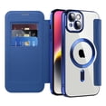 thumbnail image 6 of Allytech Wallet Case for iPhone 14 with Card Slots & Lens Protector, Compatible with MagSafe, Slim Shockproof Anti-Scratch Clear Back Panel [RFID Blocking] Case - Darkblue, 6 of 7