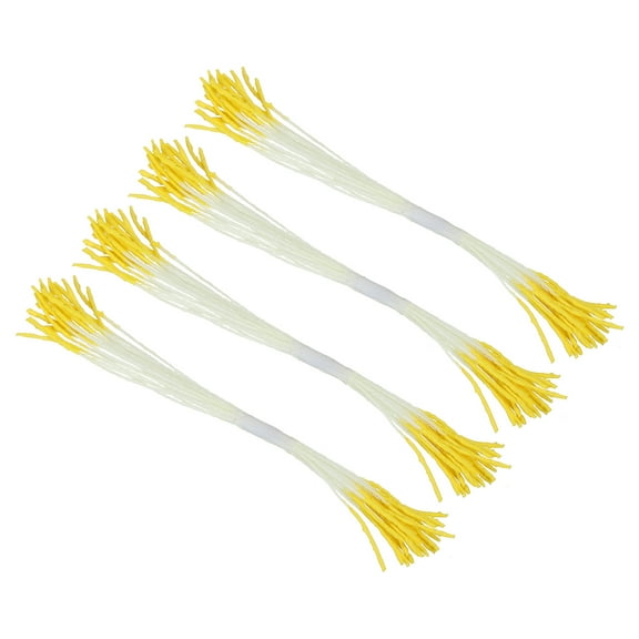 Uxcell 0.39 inch Double Heads Flower Stamen 100 Pcs Artificial Flower Pistil Matt for DIY Christmas Yellow