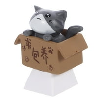 KONTONTY Adorable Grey Cat Design Key Caps for Mechanical Keyboard R4 Profile Replacement