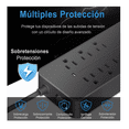 thumbnail image 3 of Regleta Cargador Multicontactos Con 8 Salidas 3 Usb 1 Tipo C Negro, 3 of 5