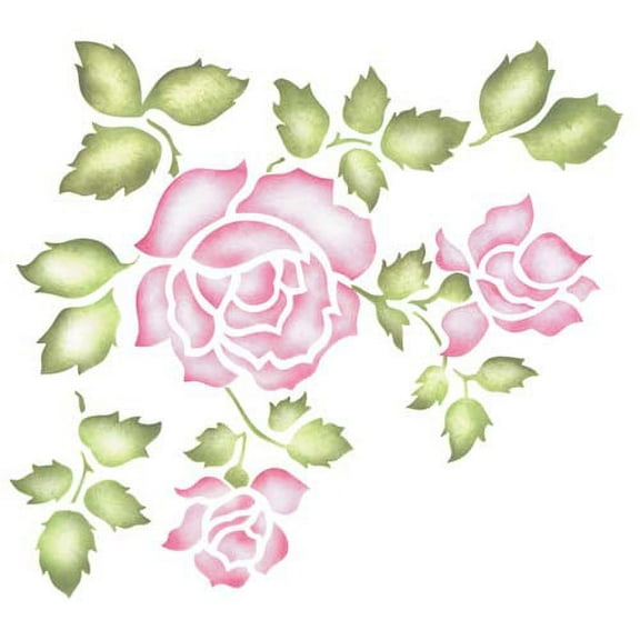 Corner Rose Wall Stencil SKU #709 by Designer Stencils