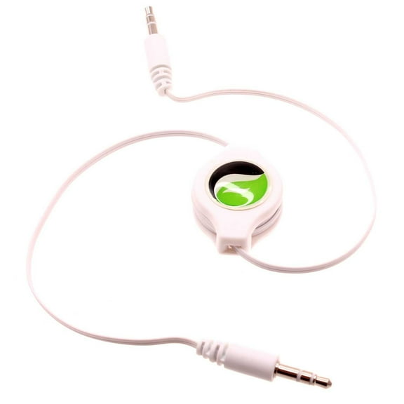 Retractable Aux Cable for Nokia G400 5G Phone - 3.5mm Adapter Car Stereo Aux-in Audio Cord Speaker Jack Wire White Y3X Compatible With Nokia G400 5G Model