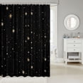 thumbnail image 2 of Manfei Glowing Stars Shower Curtain 72Wx72L,Sprinkle Print Bathroom Curtain,Black Gold, 2 of 5