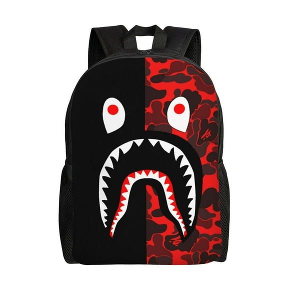 Bape Shark Camo Kids Backpacks School Bag Bookbag Casual Daypack Backpacks For Travel Hiking