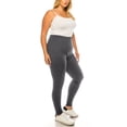 thumbnail image 3 of Women's Plus Size Microfiber Full Solid Length Leggings Pack of 2, 3 of 5