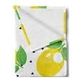 thumbnail image 2 of Lemons Soft Flannel Fleece Throw Blanket, Repeating Citrus Leaves Energetic Illustration, Cozy Plush for Indoor and Outdoor Use, 50" x 60", Lime Green Mustard, by Ambesonne, 2 of 5