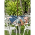 thumbnail image 3 of Outdoor Tablecloths with Umbrella Hole & Zipper, Seahorse Coastal Round Tablecloth 54 Inch, Summer Nautical Starfish Coral Beige Waterproof Table Cloth, Patio/Pool/Picnic Table Covers, 3 of 8