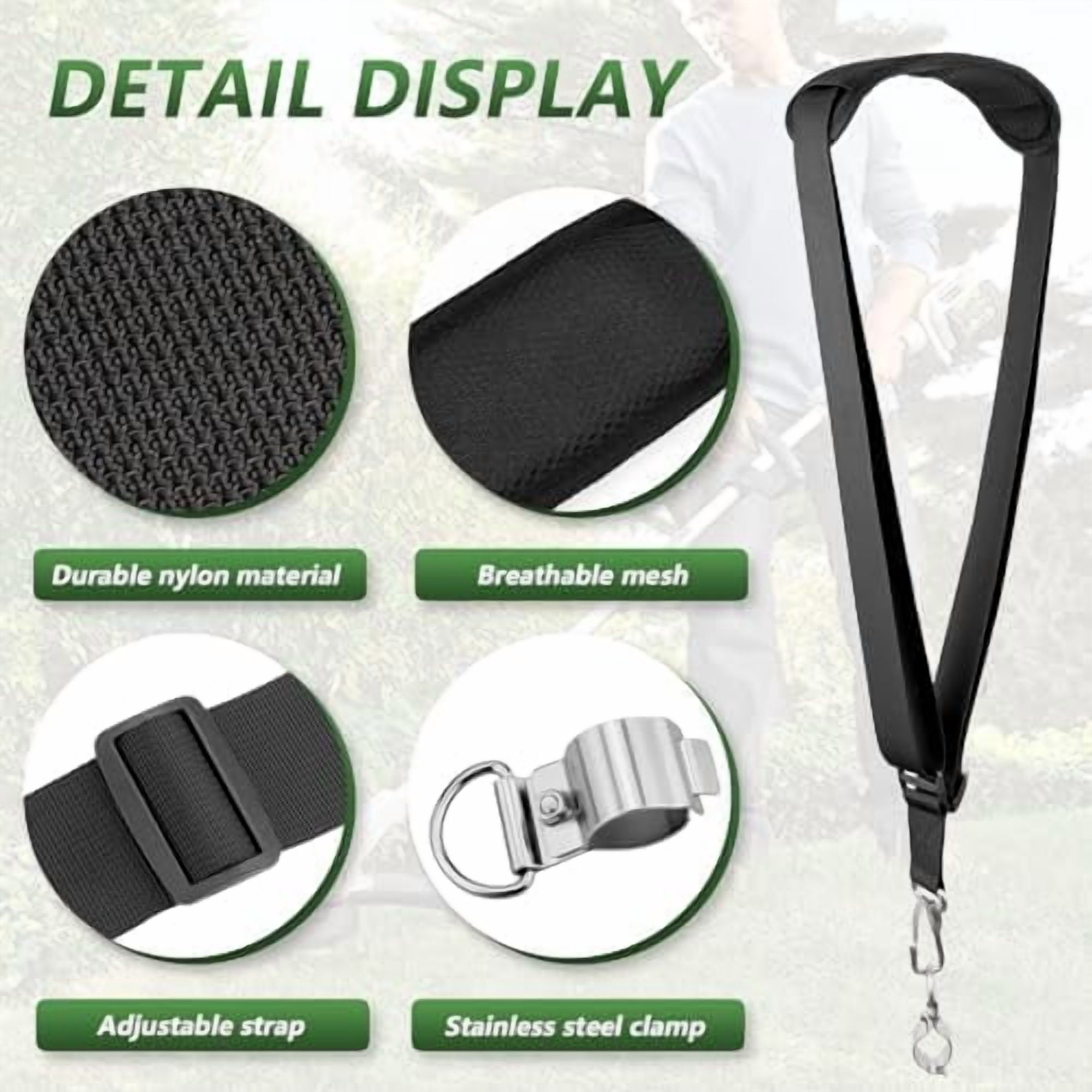 Weed Eater Shoulder Strap, String Trimmer Strap Compatible with EGO Stihl Ryobi Dewalt Milwaukee Kobalt Echo Husqvarna Toro Troy Bilt Greenworks String Trimmer, Leaf Blower, Multi Head System