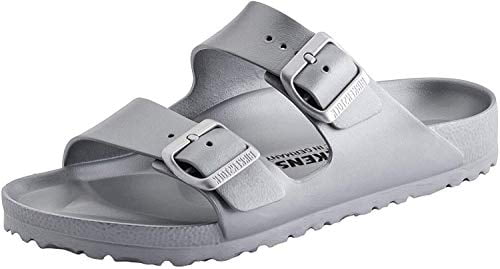 narrow silver sandals