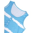 thumbnail image 5 of BadPiggies Women's Summer Boho Tie Dye Sleeveless Tank Tops Button Blouse Loose Casual Striped Vest T-shirt Plus Size (XL, Blue), 5 of 6
