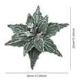 thumbnail image 2 of Large Glitter Christmas Flowers, Artificial Velvet Cloth Christmas Tree Flower Ornaments Fold Floral for Christmas New Year Party Wedding Decorations (Green), 2 of 9
